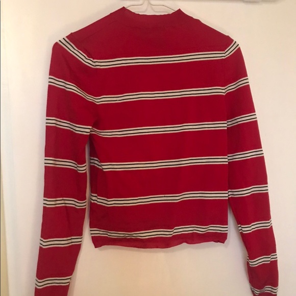 Forever 21 Red and White Striped Long Sleeve Top - Picture 3 of 4